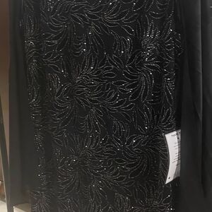 Elegant Black Maxi Dress with Silver Accents